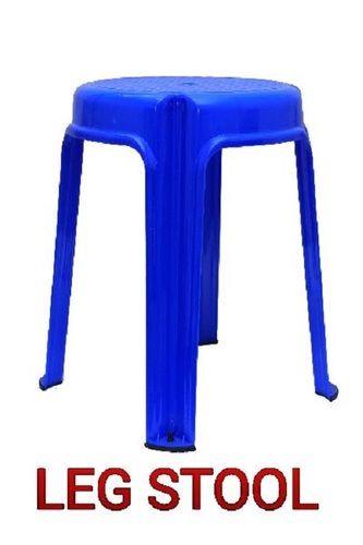 Easy To Clean Blue Color Plain Plastic Stool