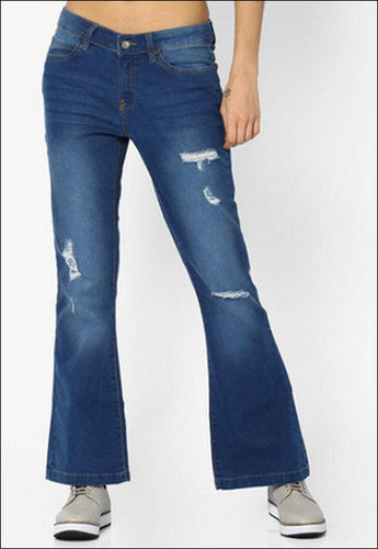 Blue Ladies Boot Cut Denim Jeans