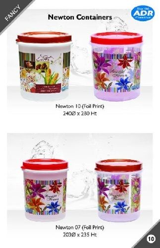 Various Colors Are Available Plastic Diana Printed Containers