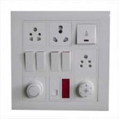 White Three Pin Electric Switch 