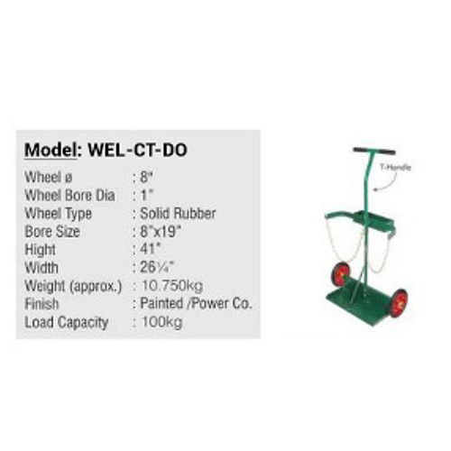 Cylinder Trolley - Single Double Gas Cylinder Trolley Cart T Handle Weight: 10.750  Kilograms (Kg)