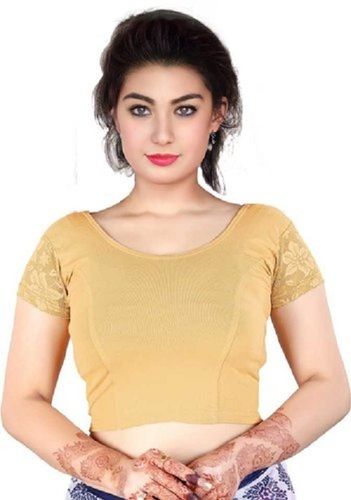 All Golden Color Cotton Lycra Stretchable Blouse