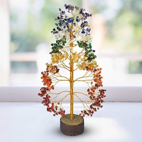 Multicolor Natural Polished Decorative Stone Tree