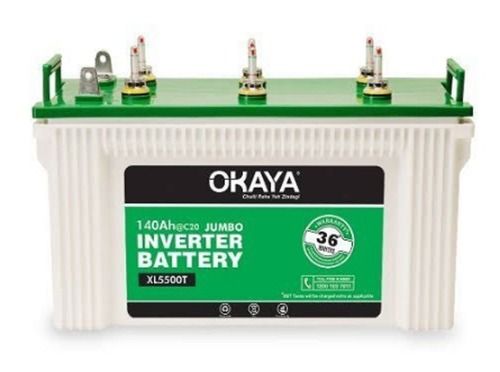 Okaya Jumbo Tubular Inverter Battery - 140Ah, 12V Sealed Acid Lead Battery | Ultra Low Maintenance, Quick Recharge, Ceramic Water Level Indicator, 36 Months Warranty