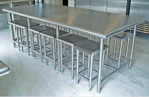 Stainless Steel Dining Table With Chair