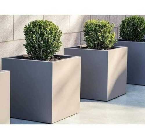 Grey Square Shape Planter Box