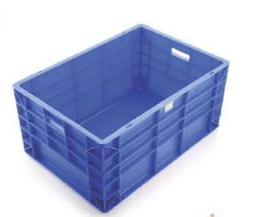 Blue Color Rectangular Plastic Crates