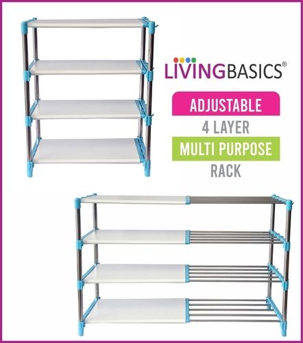 Livingbasics Multipurpose Rack (4-Layer, Cyan Blue)