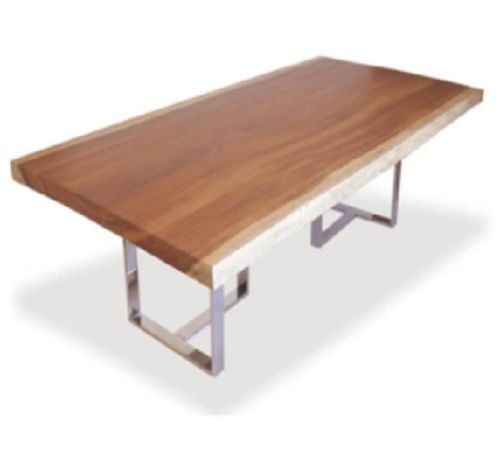 Wood Stainless Steel Dining Table