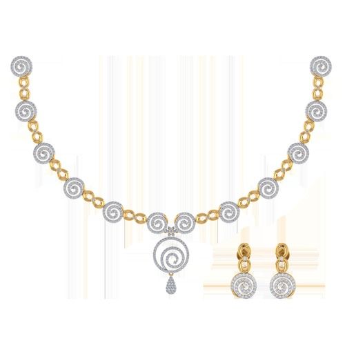 Natural Stylish Diamond Necklace Set