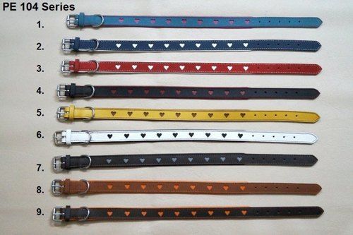 Multicolor Colored Leather Dog Collar