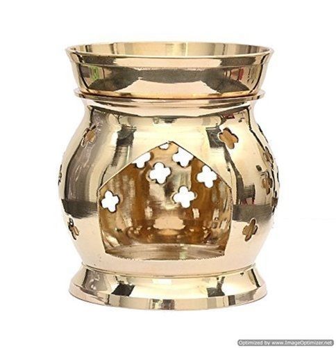 Gold Decorative 4 Inches Brass Aroma Oil Burner Lamp