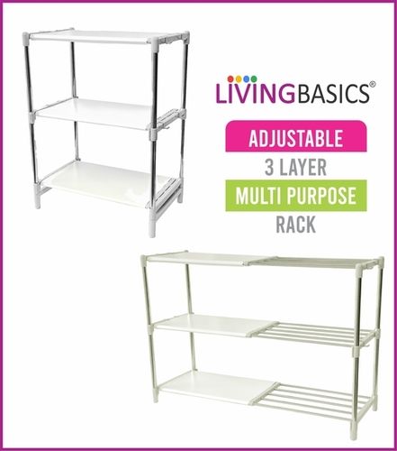 Livingbasics Multipurpose Rack (3-Layer, Snow White)