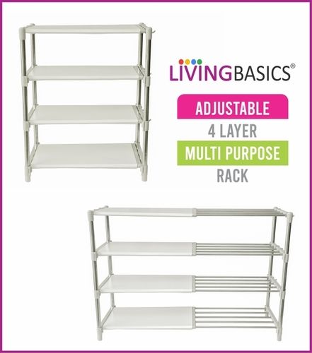 Livingbasics Multipurpose Rack (4-Layer, Snow White) Carpenter Assembly