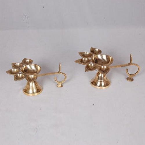 Plain Brass Pancharti Pooja Oil Diya Deepak