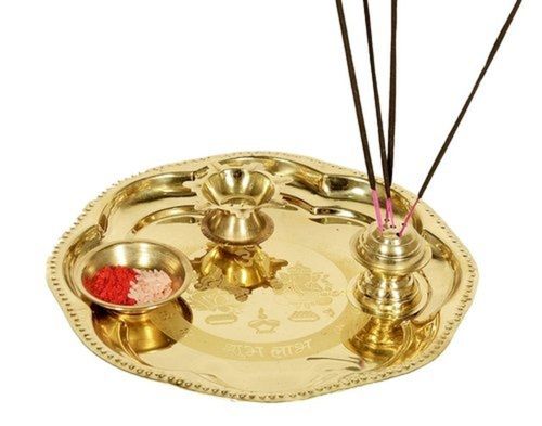 Traditional Indian 10 Inches Brass Pooja Thali