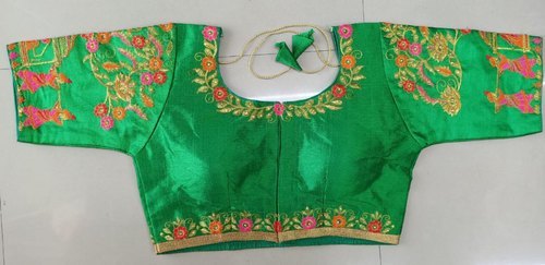 All Half Sleeves Stitched Heavy Fantom Cloth With Tread Work Blouse