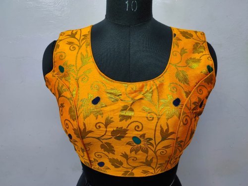All Jacquard Silk Readymade Blouse