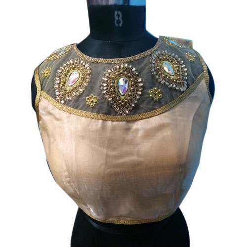 Ladies Embroidered Net Blouse - Superior Quality Fabric, All Season Casual Wear | Long Lasting, Color Fastness, Easy Washable, Exquisite Patterns, Short Sleeves