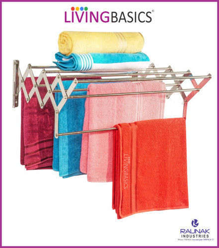 Livingbasics Wall Mount Cloth Drying Rack (9 Rod)