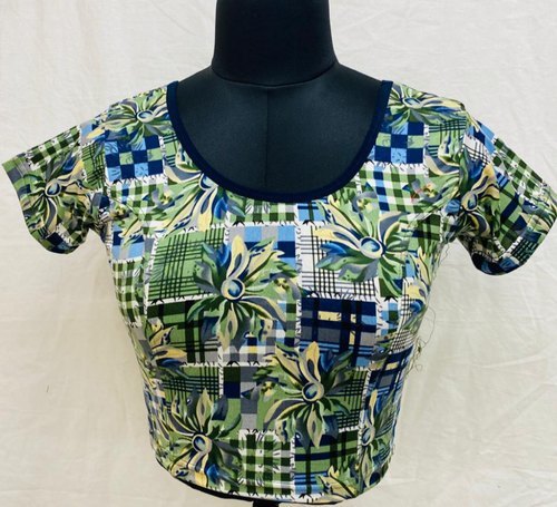 All Party Wear Stitched Spandex Smooth Printed Blouse