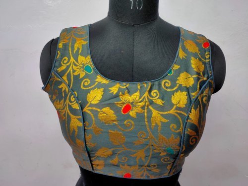 All Printed Jacquard Silk Readymade Blouse