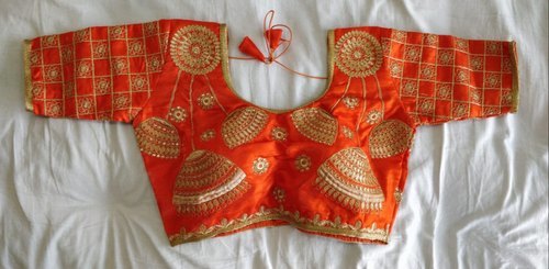 Silk Multi Color Jhummar Blouse - Customized Size, All Season Wear | Superior Durability, Anti-Wrinkle, Breathable, Non-Fade, Smooth Finish, Exquisite Embroidered Patterns