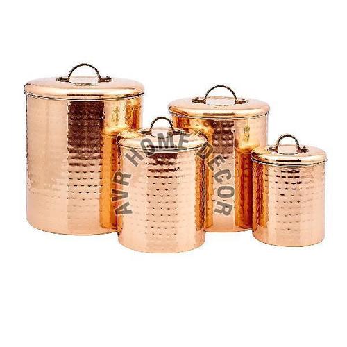 Copper Hammered Canister Set