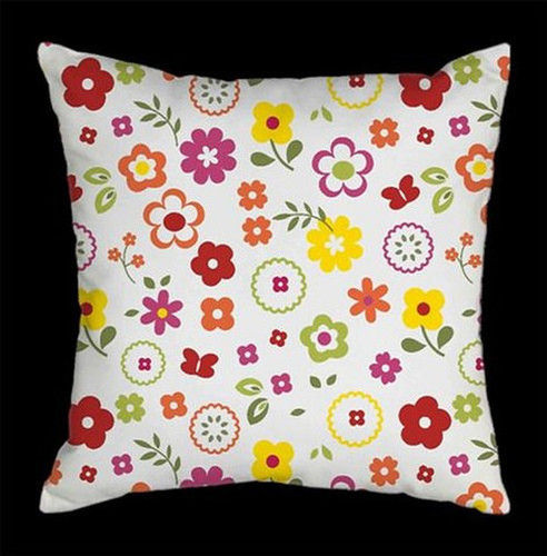 Flower Printed Sofa Cotton Cushion Cover