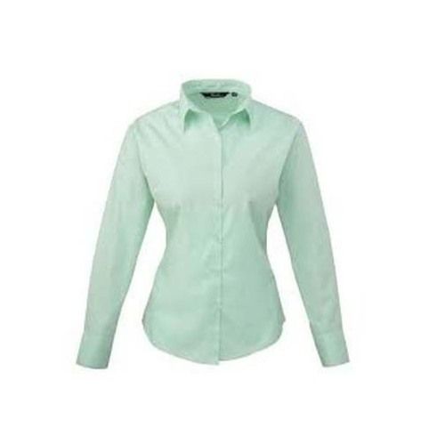 Ladies Formal Wear Shirt - Cotton, Sizes S, M, L | Breathable, Shrink Resistant, Hand Washable, Full Sleeves, Plain Design