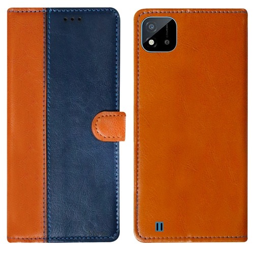 Mobile Leather Cover - Brown 3D Design, Customized Flip Style with Box Packaging
