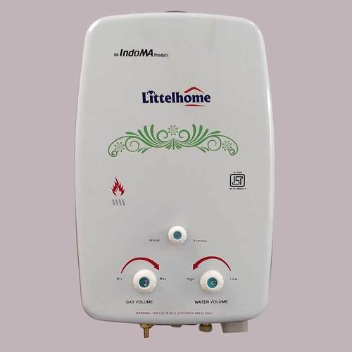 White Littelhome Gas Geyser 6.5 Ltrs.