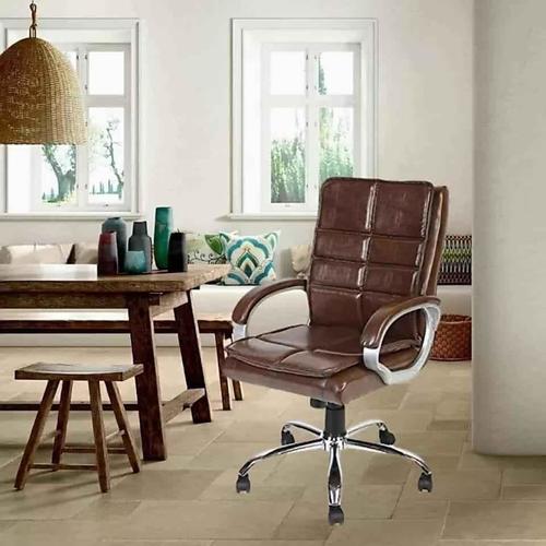 Brown Office Leather Adjustable Chair