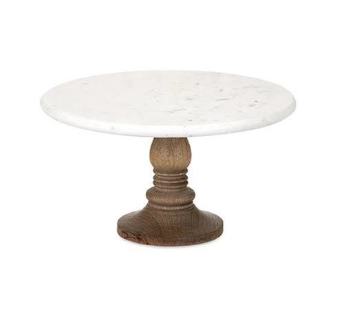 Hotel Kitchen Equipment Marble Cake Stand With Wooden Dome