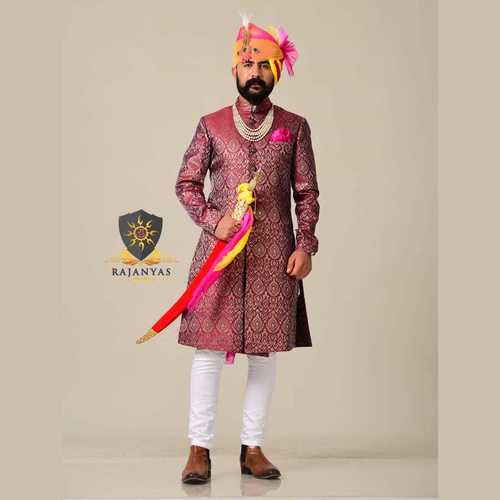 Rosewood Kimkhab Designer Royal Rajputana Achkan