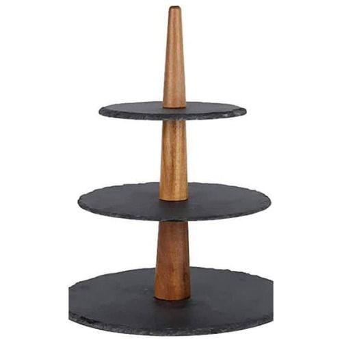 Hotel Kitchen Equipment Wood And Marble Cake Stand