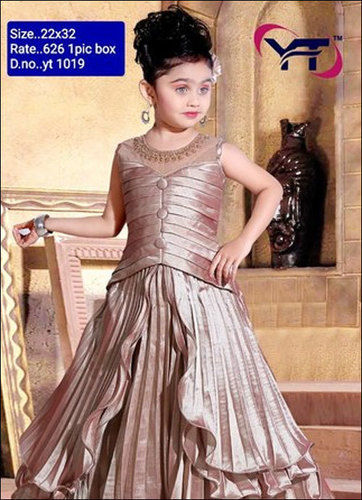 Dry Cleaning Kids Golden Party Wear Gown