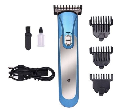 Blue Titanium Coated Blades Cordless Mens Hair Clipper Trimmer