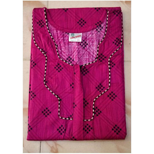 Pink Womens Printed Magenta Nighty