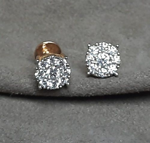 Twitter womens like Solitaire American diamond studs Earrings