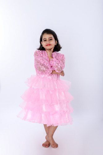 Baby Pink Color Western Frock Fancy Dress Costume