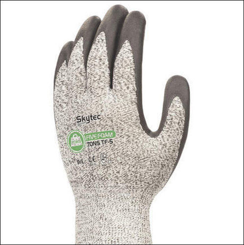 Gray Full Fingered Nitrile Foam Glove