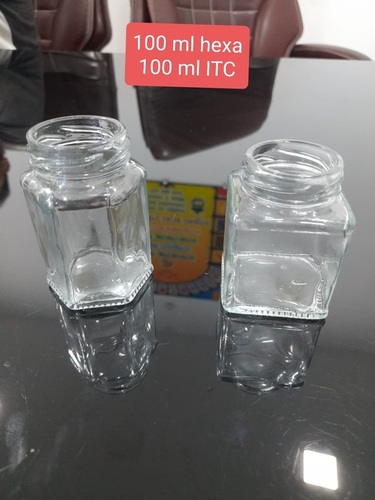 सफ़ेद 100 Ml Itc और हेक्सा ग्लास जार