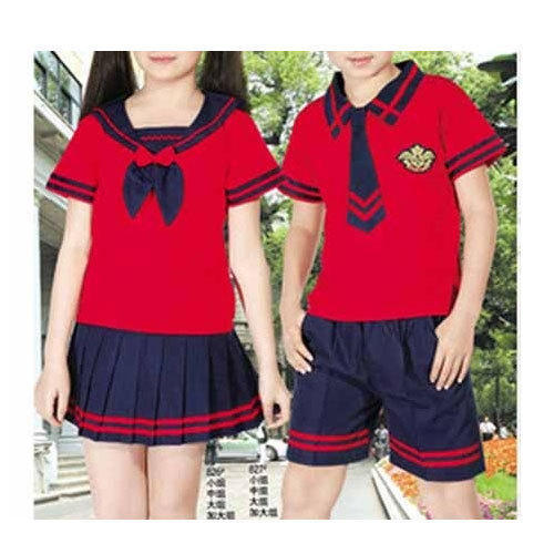 Red Color Half Sleeves School Uniform