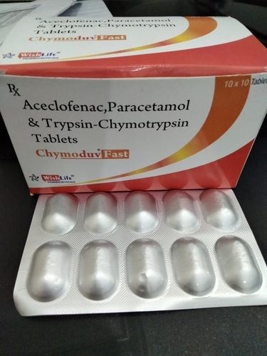 Acelofenac+Para+Trypsin-Chymotrypsin Tablet Age Group: All Age Group