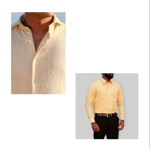 Plain Cotton Mens Shirt Collar Style: Straight