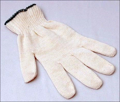 White Knitted Cotton Hand Gloves