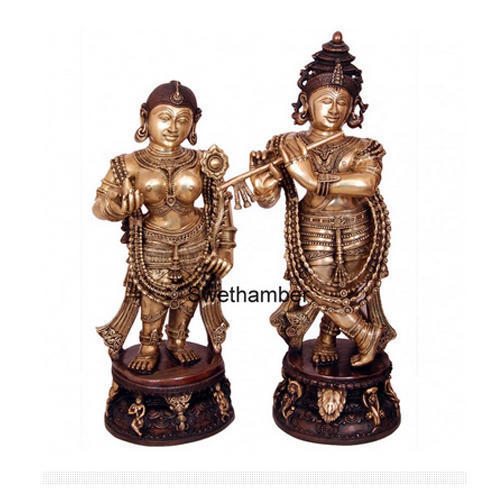 Washable Casted Pure Brass Lord Krishna Statue For Temple And Home