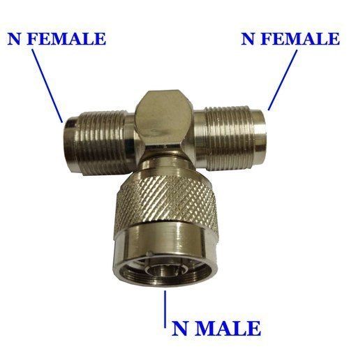 N Male Plug To 2Xn Female Jack 3 Way Rf Coaxial Adapter (T-Type) Application: Industrial