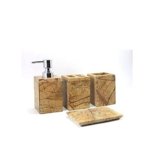 Liquid Soap Dispensers Natural Marble Bathroom Accessories Set